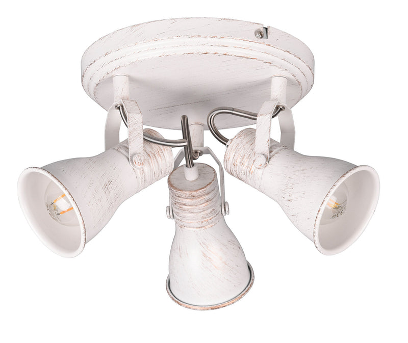 Plafoniera da Interno Attacco E14 in Metallo Bianco antico