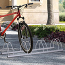 Rastrelliera Portabici 4 Posti in Acciaio 108.5x30x21.5 cm Grigia 