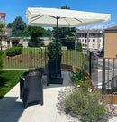 Ombrellone Rettangolare da Giardino 2x3 m Palo Ø48 mm Struttura in Acciaio Esterno Écru