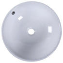 Lavabo da Appoggio in Ceramica Smaltato Design Moderno Bianco 42x42x14 cm 