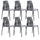 Set 6 Sedie 55x 51x85 cm in Polipropilene Lisbona Grigio