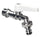 Robinet à bille pour fontaine de jardin avec levier coloré Belfer RUB/028 blanc