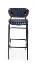 Sgabello Bar Debbie Blu Vintage Imbottito in Similpelle