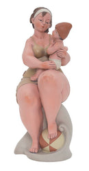 Donnina Positano con Figlio in Braccio 10x9,4x23,2 cm in Resina