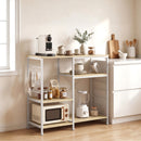 Scaffale da Cucina 90x39x83,5 cm con Ripiani con 5 Ganci Salvaspazio in Legno e Metallo Rovere      