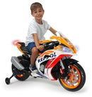 Moto Elettrica per Bambini 12V con Licenza Repsol Bianca e Arancione