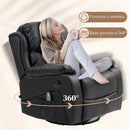 Poltrona Relax Reclinabile con 8 Punti Massaggianti 97x92x104 cm in Finta Pelle e Acciaio Nero