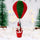 Decorazione Natalizia Mongolfiera di Babbo Natale Ø40x92 cm in Velluto Verde e Rosso
