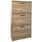 Scarpiera Salvaspazio 3 Ante a Ribalta 60x24x120h cm in Melaminico Venato a Rilievo Rovere