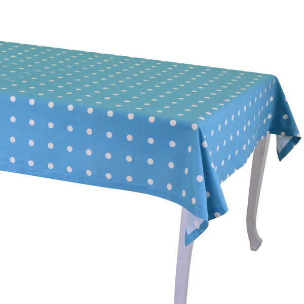 Tovaglia Rettangolare 140x240 cm in Cotone 180 GSM Pop Pois Blu Petrolio online