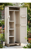 Armadio Portascope da Esterno 4 Ripiani 65x45x182H cm in Plastica Keter Excellence Beige/Tortora