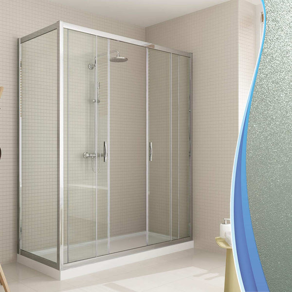 online Cabine de Douche Rectangulaire 2 Portes Coulissantes Cristal H198 Fosterberg Viborg Duo