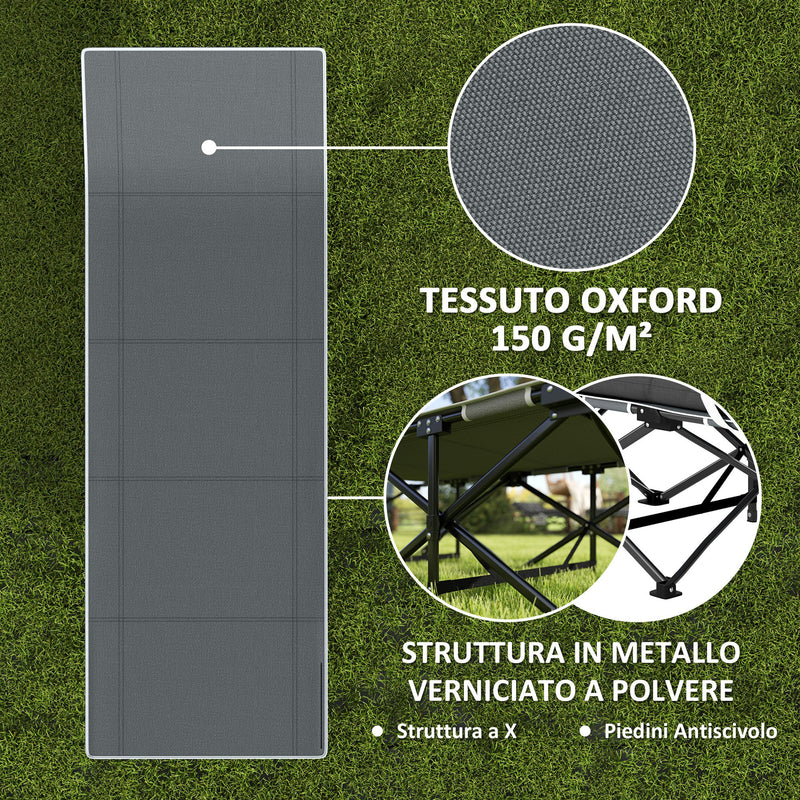 Lettino da Campeggio Pieghevole 196x68x37 cm con Poggiatesta Inclinato e Materasso Rimovibile Nero   