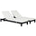 Lot de 2 Transats en Acier Noir avec Coussin Crème
