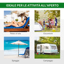 Lettino Prendisole Pieghevole da Giardino 58x139x35,5 cm in Acciaio e Tessuto Oxford Blu
