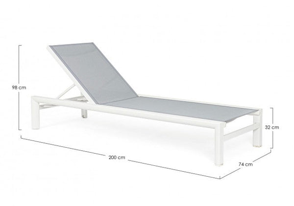Lettino Prendisole da Giardino 74x200x98h cm Skipper New con Ruote Bianco online