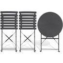 Set 3 Pezzi Giardino Tavolo 2 Sedie Bistrot Pieghevole Modello Parigi Antracite      