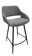 Set 2 Sgabelli da Cucina 50x50x97 cm in Poliestere Florence Grigio