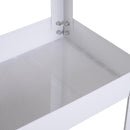 Carrello in Acciaio 3 Ripiani Bianco 43.5x28x78 cm 