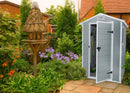 Casetta da Giardino Porta Attrezzi 130x192x198 cm in Resina Effetto Legno Keter Manor 4x6 Grigia
