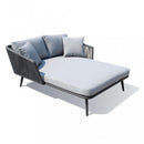 Divano Letto Cancun 139x160x70 h cm in Alluminio Antracite