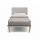 Letto 1 Piazza e Mezza con Rete Rivestita Similpelle Tortora Tessis Testata Flat Varie Misure