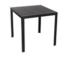 Tavolo da Giardino 78x78x74 cm in Plastica Stampa Effetto Legno Nero