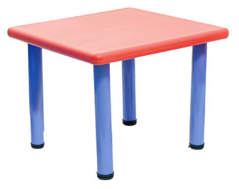 sconto Table carrée pour enfants 62x62x52 cm en plastique rouge Miller