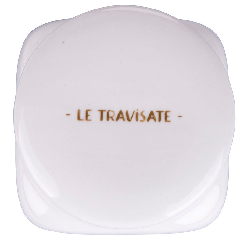 Barattolo Ceci 9,5x9,5x14,5 cm in New Bone China VdE Tivoli 1996 Le Travisate Bianco