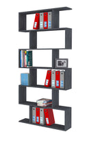 Libreria Moderana 80x24,6x191,8 cm Calli Bianco Lucido e Ardesia