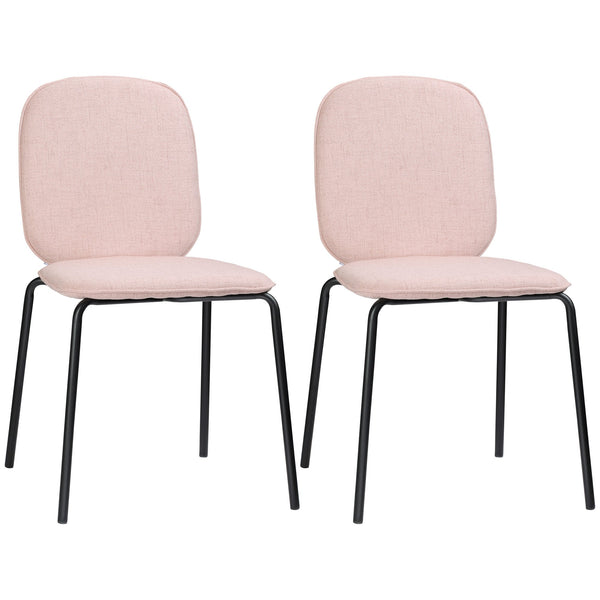 Lot de 2 Chaises Rembourrées 50x56x83 cm en Tissu et Acier Rose sconto
