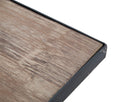 Tavolinetto Porta Giornali "V" 120x43x62,5 cm in Ferro e Legno di Abete e PU Nero e Marrone