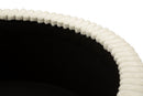 Puff Goteborg Big Ø83x56 cm in MDF e Spugna e Poliestere Bianco      
