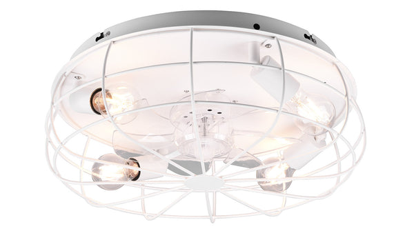 Plafoniera con Ventilatore da Interno Attacco E27 Ø50 cm Metallo Bianco Opaco acquista