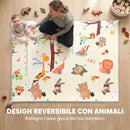 Tappeto Gioco per Bambini 0-3 Anni 200x150x1,5 cm a Tema Foresta Pieghevole e Reversibile in XPE Multicolore      
