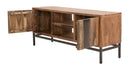 Porta Tv Yellowstone 145x40x60 cm in Legno di Acacia e Ferro Marrone e Nero