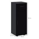 Mobiletto Bagno 1 Cassetto 1 Anta 30x30x82 cm in Truciolato Nero e Grigio