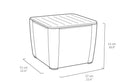 Tavolino Contenitore da Giardino 57x57x43 cm in Resina Keter Luzon Plus Antracite