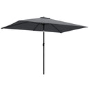 Ombrellone Rettangolare da Giardino 300x200 cm con Manovella in Metallo e Poliestere Grigio Scuro      