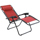 Sedia Sdraio Zero Gravity Reclinabile Pieghevole Rosso