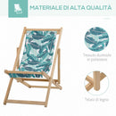 Set 2 Sedie a Sdraio da Giardino Pieghevoli in Legno Fantasia Tropicale
