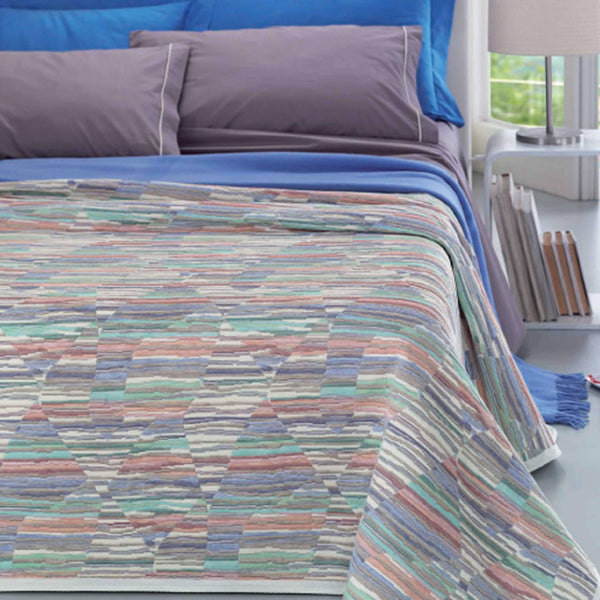 prezzo Couvre-lit en mélange de coton multicolore Cober Altea