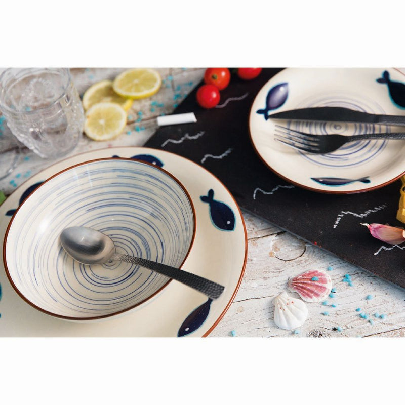 Servizio Piatti 18 Pezzi in Hard Dolomite Villa d'Este Fish