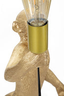 Lampada da Tavolo Monkey Oro 26x34x55 cm in Resina Oro      