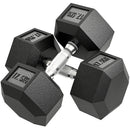 Set di Manubri Palestra da 2x17,5 kg con Impugnatura Antiscivolo in Metallo Nero      