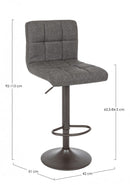 Set 2 Sgabelli Bar 42x51x92/113h cm Greyson Grigio Scuro Vintage