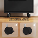 Schedario da Ufficio 40x40x63,5 cm con 3 Cassetti 4 Ruote Serratura e 2 Chiavi in Pannelli di Particelle e MDF Nero      