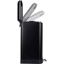 Pattumiera a Pedale Nero Acciaio Inox 12L Cesto Rimovibile Chiusura Ammortizzata