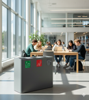 Pattumiera Sistema di Raccolta Rifiuti 90x30xh80 cm In Acciaio Verniciato 3 Scomparti Grigio