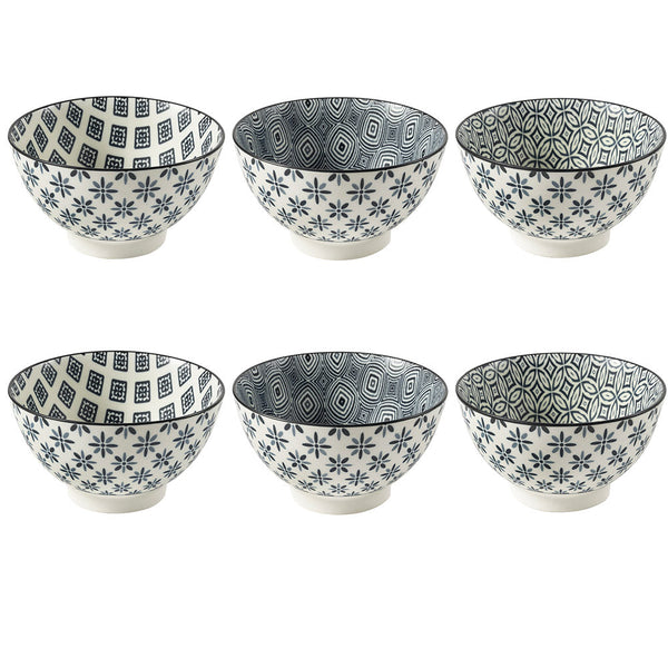 Set 6 Coppette Ø13,5x8 cm 350 ml in Gres VdE Tivoli 1996 Double Blue sconto